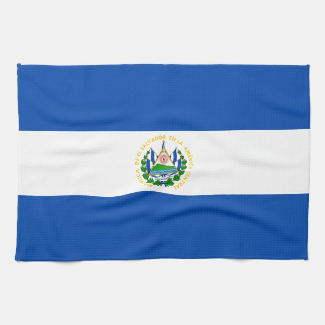 El Salvadors flagga Kökshandduk (Horisontell)
