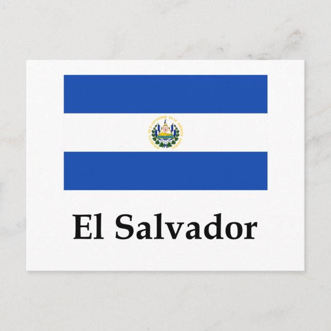 El Salvadors flagga och namn Vykort (Framsida)