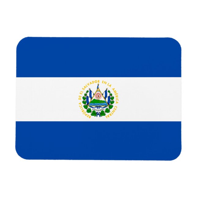 El Salvadors patriotiska flagga Magnet (Horisontell)