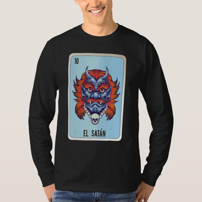 El Satan Mexican Slang Lottery Bingo Cards T Shirt (Framsida)