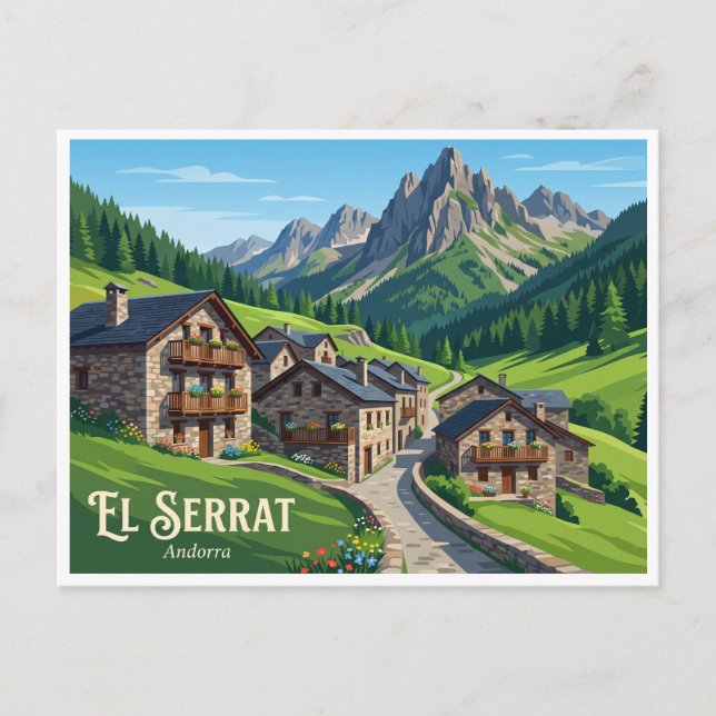 El Serrat Andorra Vykort (Framsida)