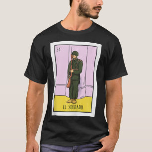 El Soldado Lottery ger soldat kort mexikanskt L T Shirt