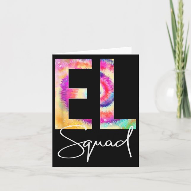 El Squad Tie Dye Back To School Women Appreciation Kort (Framsida)