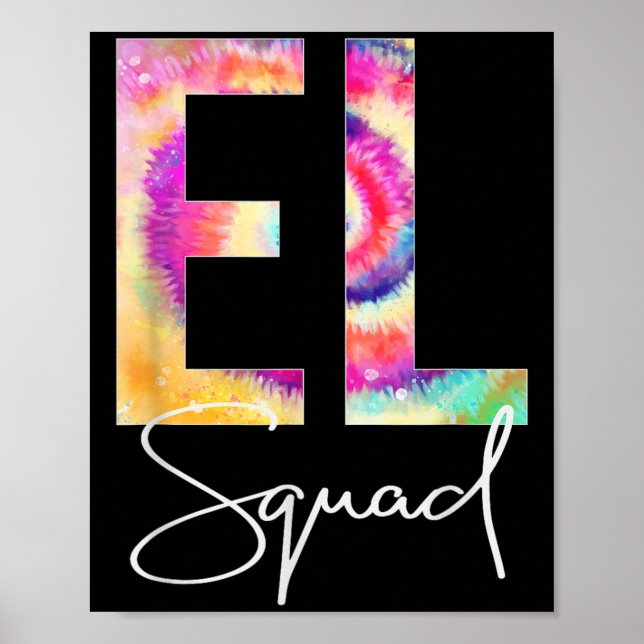 El Squad Tie Dye Back To School Women Appreciation Poster (Framsidan)