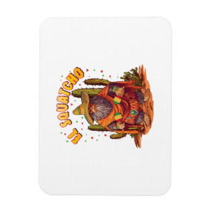 El Squatcho Bigfoot med Maraca, Sombrero och Ponc Magnet