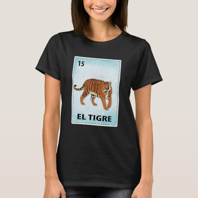 El Tigre mexikanska tigerkort T Shirt (Framsida)
