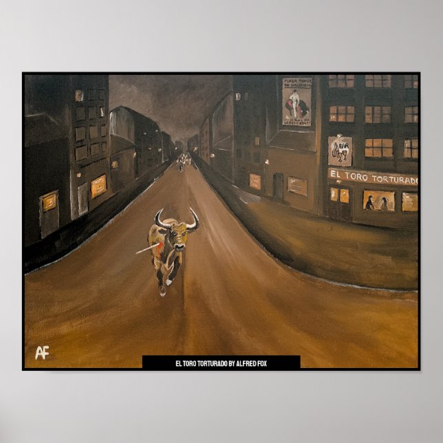 El Toro Torturado Painting av Alfred Fox Poster (Framsidan)