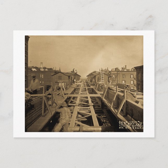 El Track & Station Construction Second Ave och 86: Vykort (Framsida)