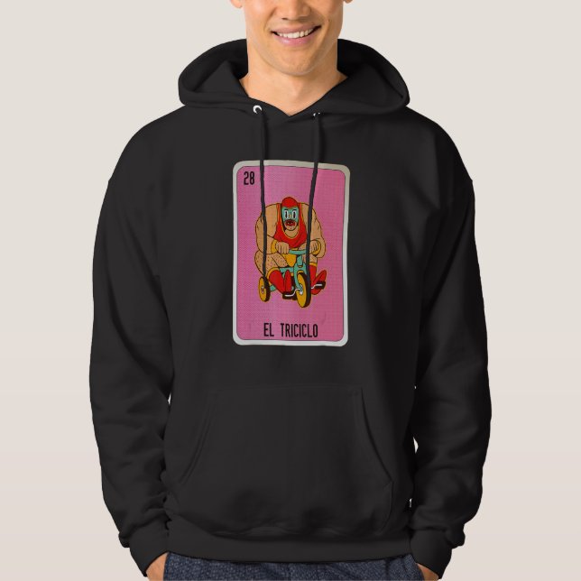 El Tricicolo Mexican Slang Lottery Bingo Cards Hoodie (Framsida)