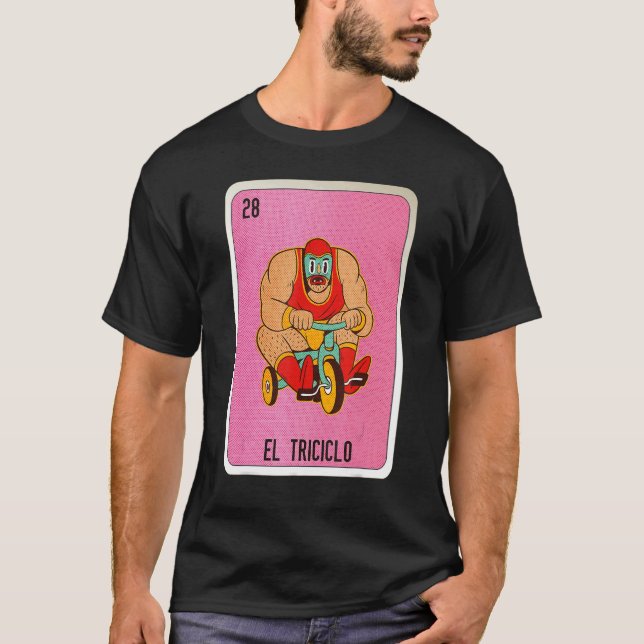 El Tricicolo Mexican Slang Lottery Bingo Cards T Shirt (Framsida)