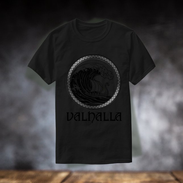 El Valor del Vikingo T Shirt (El Héroe enfrenta las Olas de la vida, diseño Vikingo mitología nórdica)