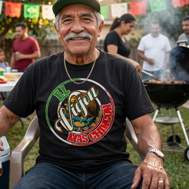 El Viejon Mas Chingon Mexikanskt tryck  T Shirt (El Viejon Mas Chingon Mexican Print T-Shirt)