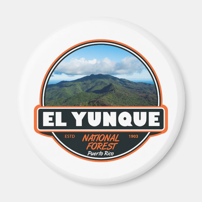 El Yunque National Forest Puerto Rico Emblem Magnet (Framsidan)