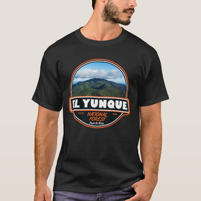 El Yunque National Forest Puerto Rico Emblem T Shirt (Framsida)
