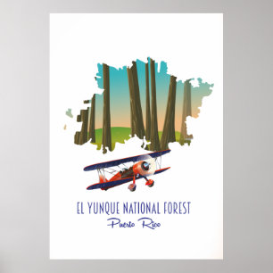 El yunque national forest puerto rico karta poster
