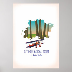 El yunque national forest puerto rico karta poster
