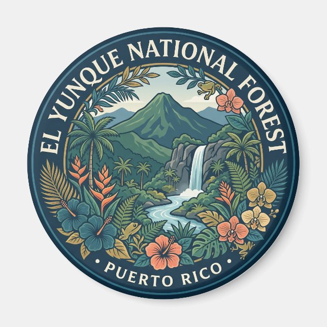 El Yunque nationalpark Puerto Rico Magnet (Framsidan)