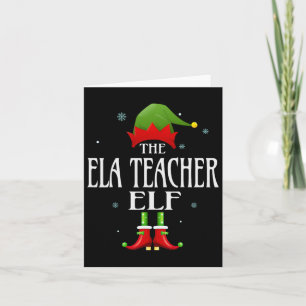 Ela Teacher Elf Julafton Matching Family Group Chr Kort