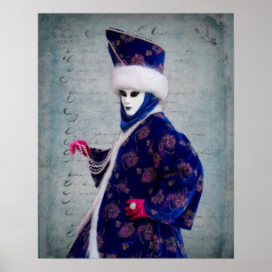 Elaborate Carnival Costume, Venedig Poster