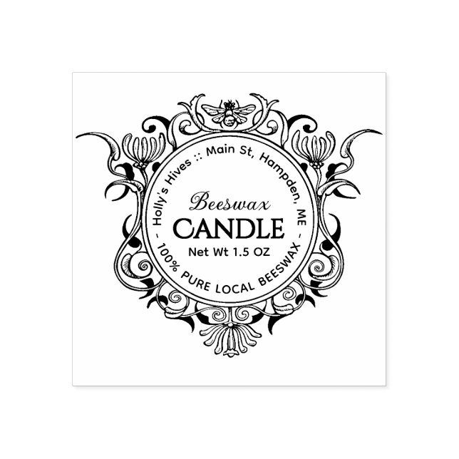 Elaborate Honeybee Ram BEESWAX CANDLE Stämpel (Tryck)