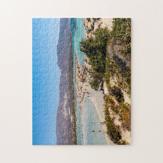 Elafonisi-stranden, Chania, Kreta, Grekland Pussel (Vertikal)