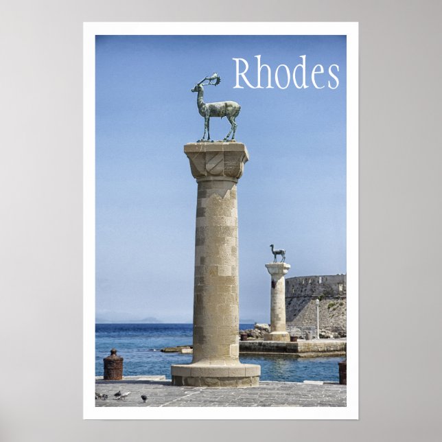 Elafos och Elafina, Rhodes, Grekland Poster (Framsidan)
