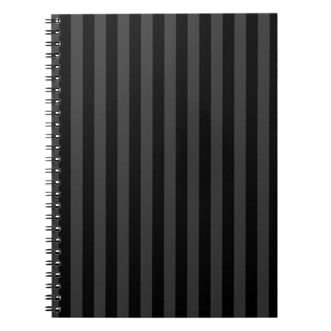 Elagnat Black & Smoky Black Lodrät Rand Anteckningsbok (Framsidan)