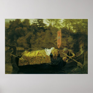 Elaine eller liljamaiden av Astolat, 1870 Poster