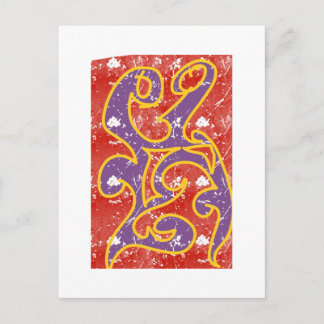 elak abstrakt tribal design vykort
