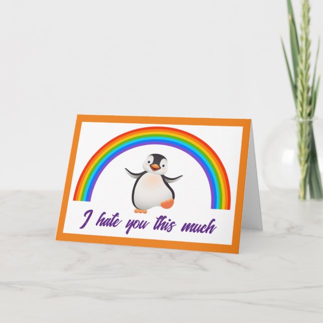 Elak Card - jag hatar dig så mycket - 4x5.5 Tack Kort (Framsida)