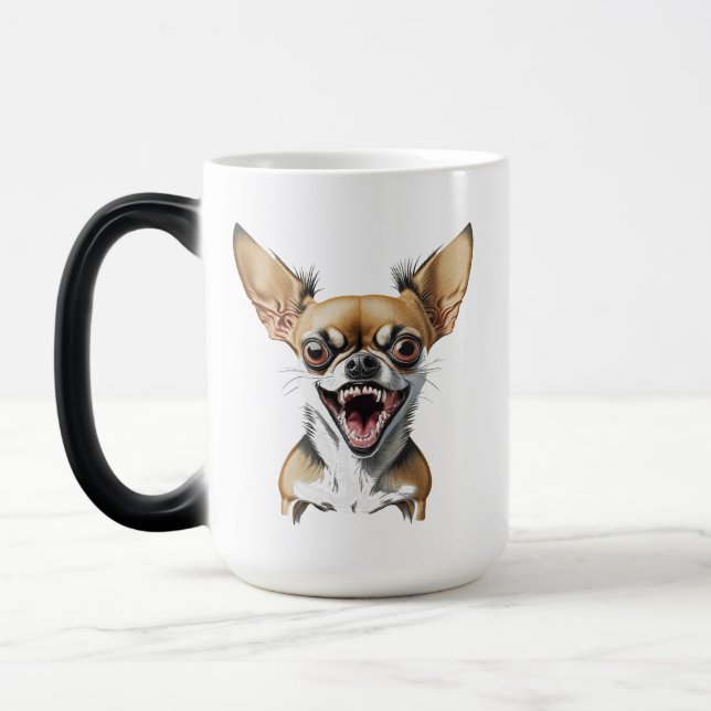 Elak Chihuahua | Funny Hund Magisk Mugg (Vänster)