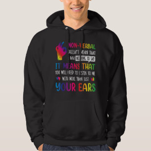 Elak för icke-verbala frågor.. jag har ingenting a hoodie