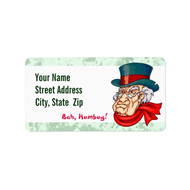 Elak Gammal Scrooge Adressetikett (Framsidan)