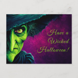 Elak häxa Halloween-kostymfest Vykort