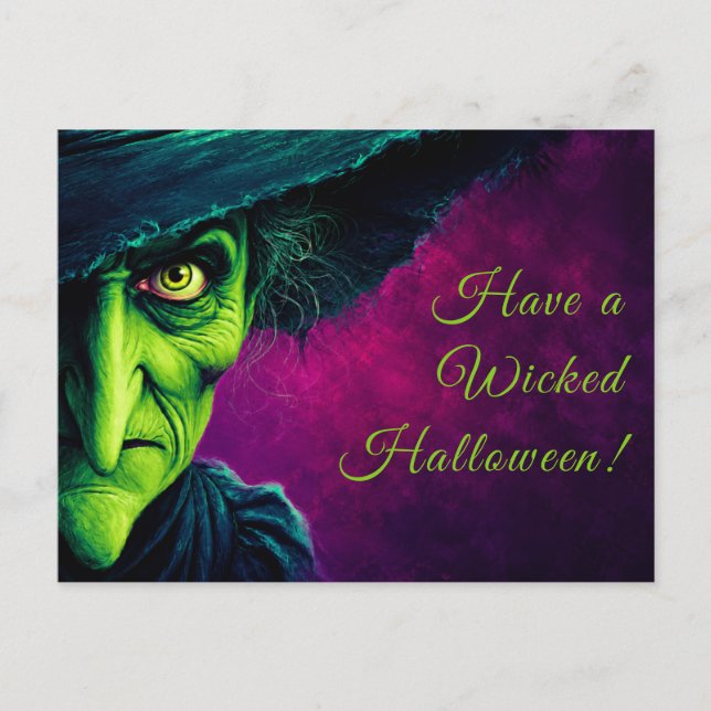 Elak häxa Halloween-kostymfest  Vykort (Framsida)