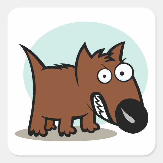 Elak Hund Growling Fyrkantigt Klistermärke (Framsida)