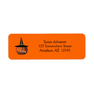 Elak Jack o lantern Halloween-adressetikett Returadress Etikett