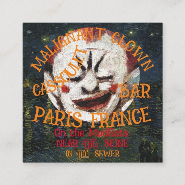 ELAK KLÄDD CLOWN CASSOULET BAR PARIS FRANKRIKE TILLÄGGSKORT (Framsida)