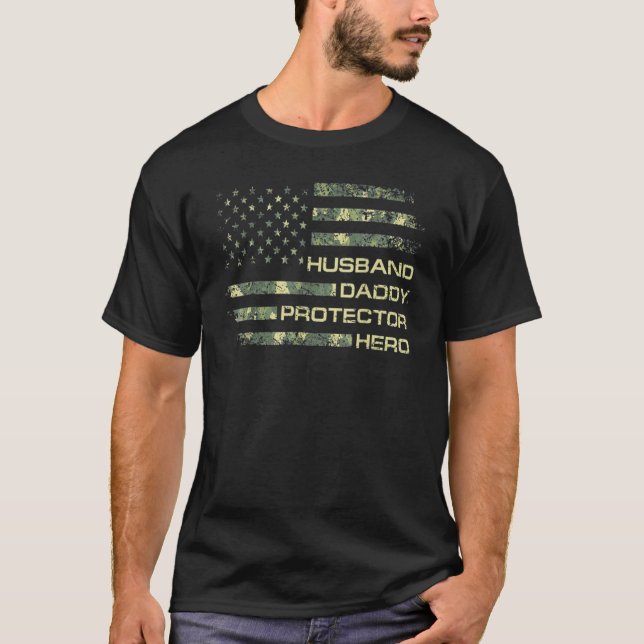 Elak Make Pappa Protector Hero Fars dag Fl T Shirt (Framsida)