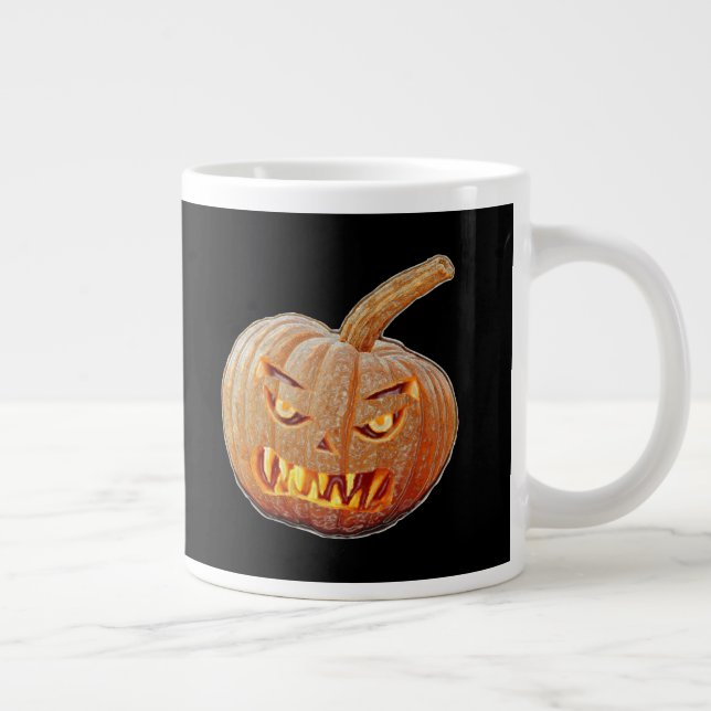 Elak och Ugly Pumpkin Ansikte Jumbo Mugg (Höger)