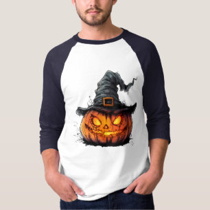 Elak Pumpa-Häxa Hatt Halloween T-Shirt