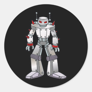 Elak Robot med Spike Runt Klistermärke