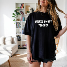 Elak smart lärare vit typografi t shirt