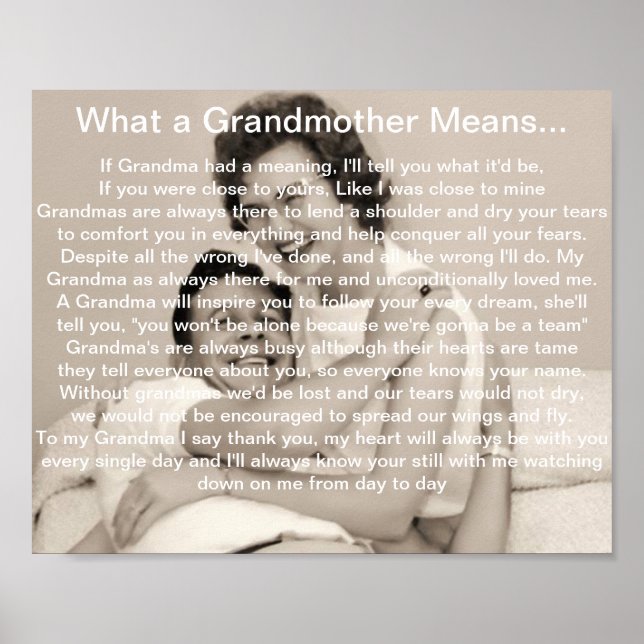 Elak som mormor, Dikt för eftertanke Poster (Framsidan)