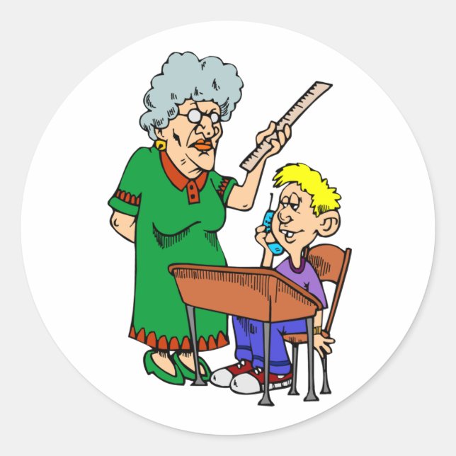 Elak Teacher Runt Klistermärke (Framsida)