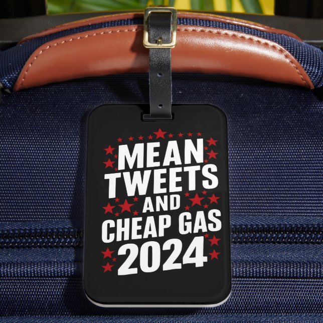 Elak Tweets and Billigt Gas Donald Trump 2024 Bagagebricka (Framsida Insitu 2)