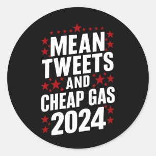 Elak Tweets and Billigt Gas Donald Trump 2024 Runt Klistermärke