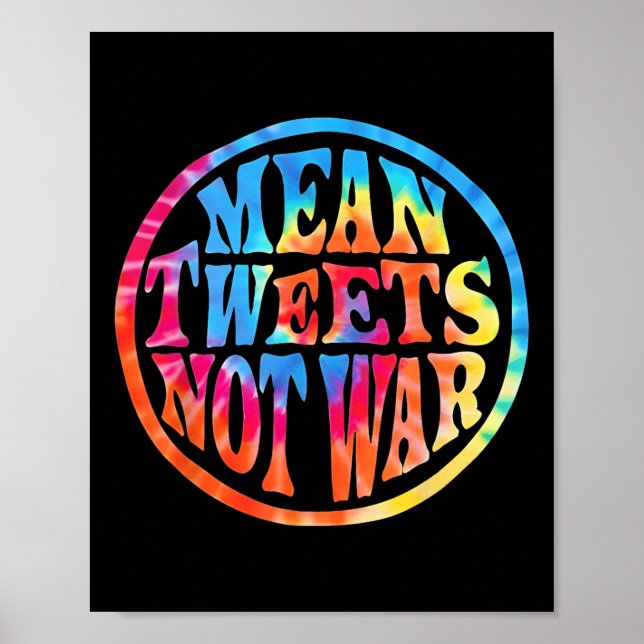 Elak Tweets not Krig Hippie Stil Trump Poster (Framsidan)