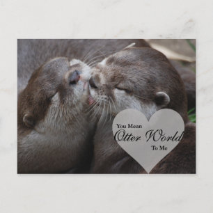 Elaket Otter World till mig Otters Kärlek Kissing Vykort