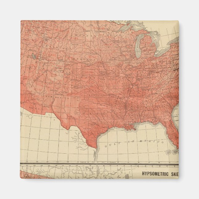 Elakets årstemperatur, hypsometrisk skiss magnet (Framsidan)